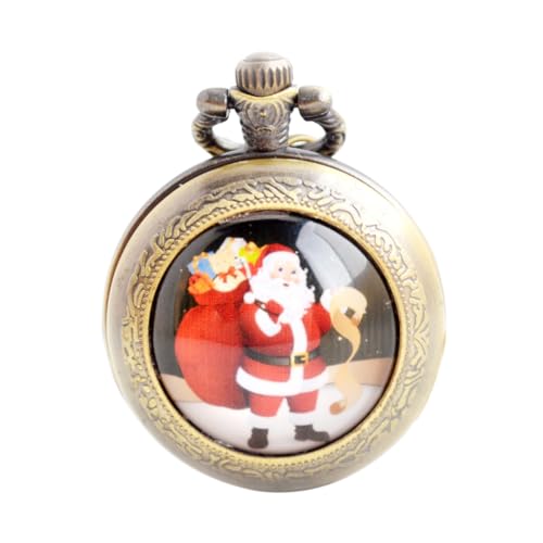 Homoyoyo Vintage Taschenuhr Für Männer Und Frauen Mit Kette Xmas-Motiv Retro Design Aus Strapazierfähigem Zinklegierungsmaterial von Homoyoyo