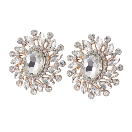 Homoyoyo 1 Paar Accessoires Für Hochzeitsschuhe Funkeln Retro-schuhclips Mit Strasssteinen Rot Randbereich Perle Pumps Hausschuhe Männer Trimmen Zubehör Silver Umweltschutz Zinklegierung von Homoyoyo