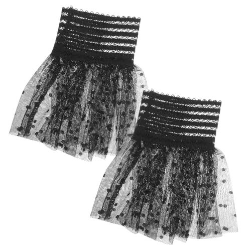 Homoyoyo Falsche Ärmel Spitzenmanschetten Für Handgelenke Damen Handmanschetten Abnehmbare Spitzenarmbänder Chiffon Netzschleier Manschetten von Homoyoyo
