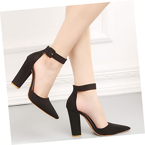 Homoyoyo 1 Paar Damen High Heels Schuhe mit Zehenform Riemchen Pumps mit Dicker Sohle für Hochzeiten Partys Freizeit von Homoyoyo