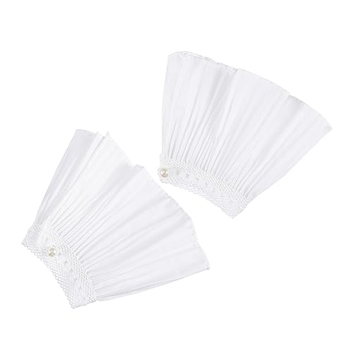Homoyoyo 1 Paar Damen Makramee Armreifen Mit Abnehmbaren Spitzenärmeln – Elegante Gefälschte Ärmel in Weiß Aus Chiffon Für Stilvolle Outfits Und Besondere Anlässe von Homoyoyo