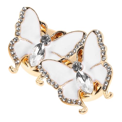 Homoyoyo 1 Paar Damen Schmetterling Formelle Kleidung Kleidung Accessoire Mode Manschettenknöpfe Business Meetings Multi Anlass Hemd Nieten Strass Hemd Weiß Strass von Homoyoyo