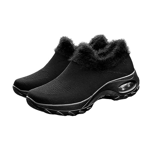 Homoyoyo 1 Paar Damen Sportschuhe mit Fleece Futter Leichte rutschfeste Laufschuhe für Herbst Winter Atmungsaktiv für Freizeit Sport von Homoyoyo