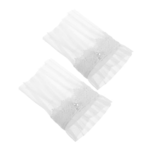 Homoyoyo 1 Paar Fake-Ärmel aus Spitze Armbinde Manschettenärmel Ärmelmanschette Fake-Ärmel für Damen Spitzenmanschetten Spitzengelenksmanschetten Handgelenkmanschetten Polyester Weiß von Homoyoyo