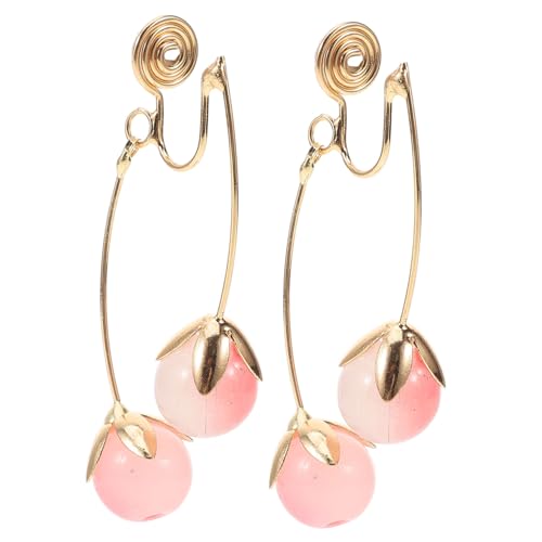 Homoyoyo 1 Paar Frauen baumeln Ohrringe Dangle -Ohrringe klein Partyschmuck Anhänger mit baumelnden Ohrringen Ohrclips nicht durchstechender Ohrclip Zinklegierung Rosa von Homoyoyo
