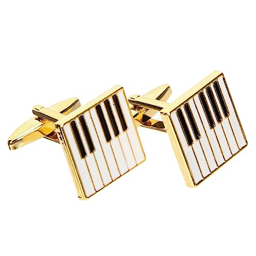 Homoyoyo 1 Paar Goldene Klavier Manschettenknöpfe für Herren Cufflinks mit Kreativem Design Perfektes Accessoire für Besondere Anlässe für Männer von Homoyoyo