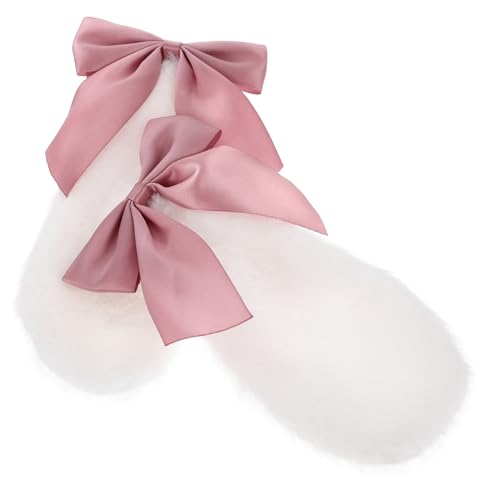 Homoyoyo Schicke Schleifen-haarspangen Mit Hasenohren-design Plüsch-haarspangen Als Haarschmuck Für Junge Mädchen Und Mädchen Für Partys Und Kostüme von Homoyoyo