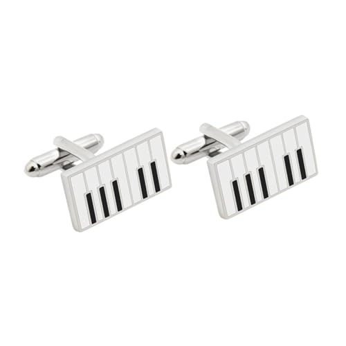 Homoyoyo 1 Paar Herren Manschettenknöpfe Klavier Design für Hochzeit Business Cufflinks Hochwertigem Leicht zu Bedienen Formelle Anlässe von Homoyoyo