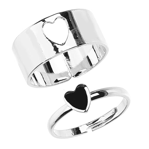 Homoyoyo Herzring für Paare Verstellbarer Offener Ring Hautfreundlichem Material Ästhetisches Design für Frauen für und Freunde Fingerring für von Homoyoyo