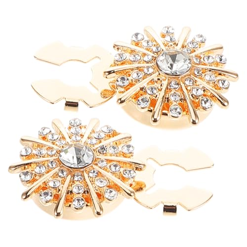 Homoyoyo 1 Paar Manschettenknöpfe Manschettenknöpfe Strass Accessoires Für Damen Strassknöpfe Für Kleidung Strass Manschettenknopf Legierung Golden von Homoyoyo