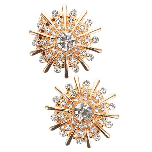 Homoyoyo 1 Paar Manschettenknöpfe Strass Manschettenknopf Manschettenknöpfe Strass Accessoires Für Damen Strassknöpfe Für Kleidung Goldene Legierung von Homoyoyo