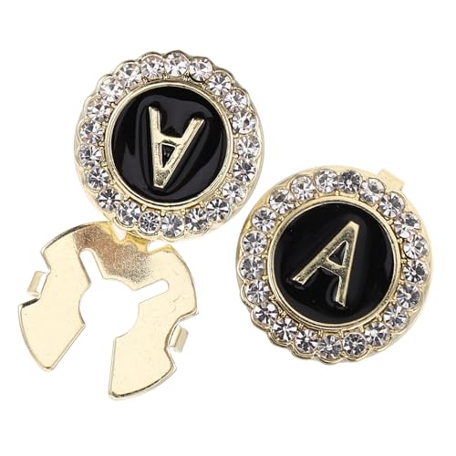 Homoyoyo 1 Paar Manschettenknöpfe mit Buchstaben Knopfabdeckungen für Damen Buchstaben Manschettenknöpfe Goldene Manschettenknöpfe elegante Schmuckmanschettenknöpfe Erste Manschettenknöpfe von Homoyoyo