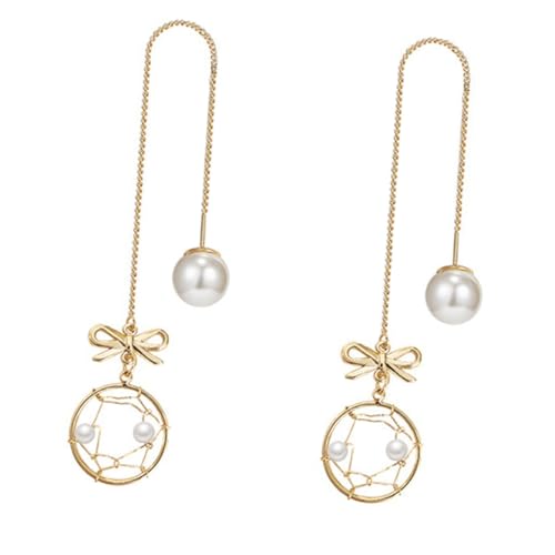 Homoyoyo 1 Paar Netzförmige Perlenohrringe für Damen Ohrringe mit Schleifen Design Leicht Hypoallergen für Partys Abendkleider Modisches von Homoyoyo