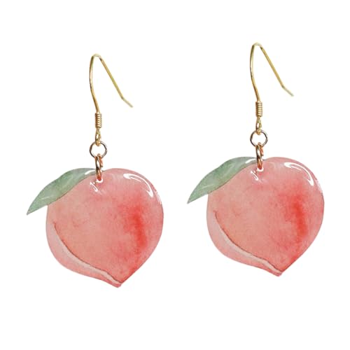 Homoyoyo 1 Paar Pfirsich Ohrringe Frauen Schlenker Teardrop Creolen Pfirsiche Eardrop Schmuck Eardrop Ohr Ornament Rosa von Homoyoyo