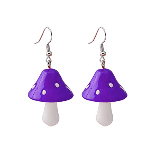 Homoyoyo 1 Paar Pilz Ohrhänger Anhänger Creolen Charm Trendige Neuheit Funkelnde Themenfigur Damenkette Baumelnde Quaste Diamant Ohrstecker Untersetzer Schmuck Pilze von Homoyoyo