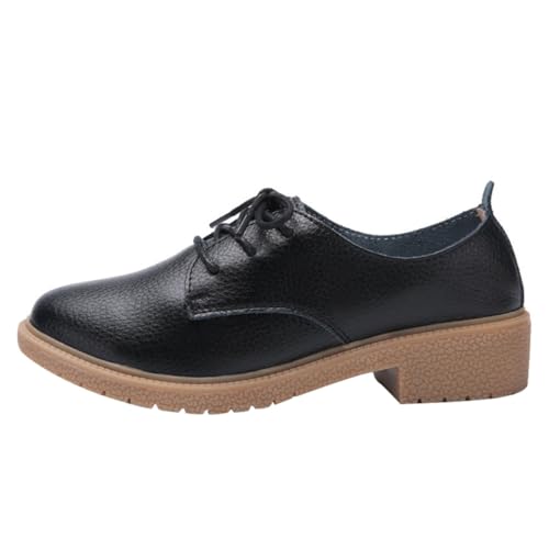 Homoyoyo 1 Paar Retro Damen Lederschuhe mit Dickem Absatz Stilvolle Bequeme Retro Schuhe für Freizeit Besondere Anlässe von Homoyoyo