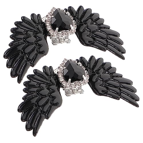 Homoyoyo 1 Paar Rhinestone Schuhschnallen für Damen Dekorative Schuhclips für Hochzeiten Partys Besondere Anlässe Installieren Vielseitig Kombinierbar mit Schwarzen Kristallen von Homoyoyo