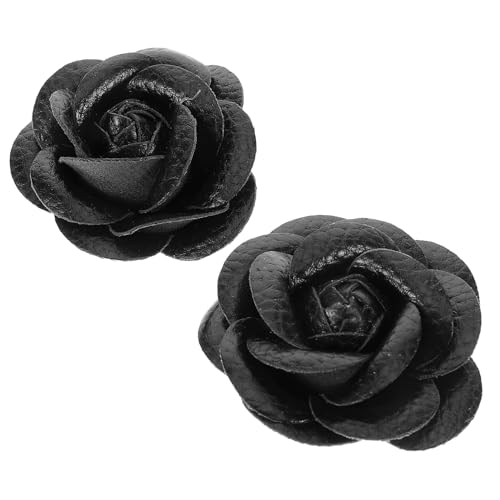 Homoyoyo 1 Paar Schwarze Schuhdekoration Schuhblumen Schuhanhänger Schuhdekorationen Für High Heels Dekorationszubehör Brautschuhe Lady Zarte Rosen Schwarzer Clip Damen Leder von Homoyoyo