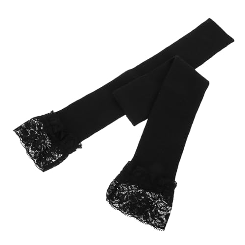 Homoyoyo Fingerlose Schwarze Spitzenhandschuhe Lange Armstulpen Mit Daumenloch Elegant Für Damen Party Und Alltag von Homoyoyo