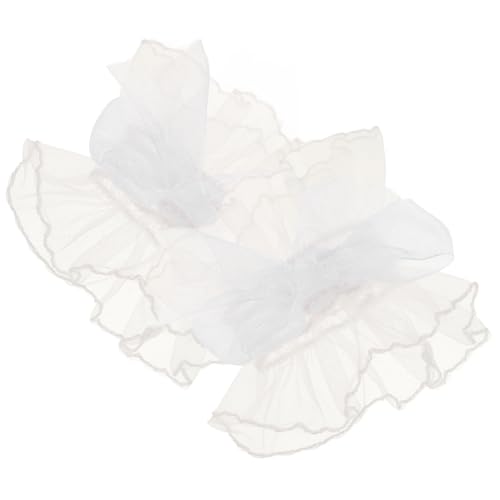 Homoyoyo 1 Paar Spitzenärmel Armbinde Spitzenhandschuhe Armmanschetten Gerüscht Armwickel Mit Blumenmuster Spitzenmanschette Ärmel Aus Spitze Lolita-handschuhe Handgelenkmanschetten Weiß von Homoyoyo
