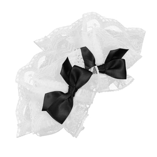 Homoyoyo 1 Paar Spitzenärmel Fälschung Hochzeit Elastisch Party Handgelenksbänder Handmanschette Spitzen-handgelenkhandschuhe Für Damen Handgelenkmanschetten Black Stoff von Homoyoyo