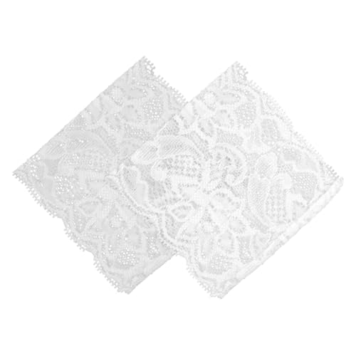Homoyoyo 1 Paar Spitzenarmbänder Zubehör UV Schnürsenkel Spitzenstoff elegant Handgelenksärmel aus Spitze für die Braut Spitzen-Handgelenkmanschette für Damen Weiß von Homoyoyo