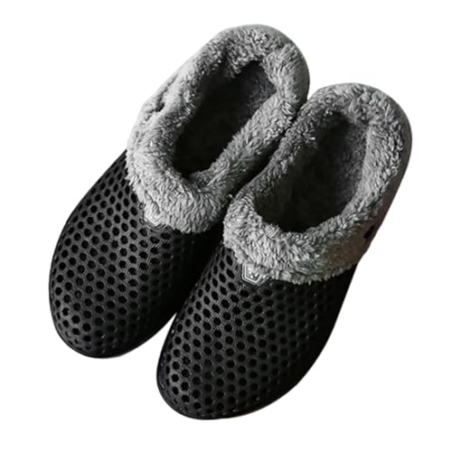Homoyoyo 1 Paar Winter Hausschuhe für Damen Herren Rutschfeste Gemütliche Slipper mit Plüschfutter für Innenbereich von Homoyoyo