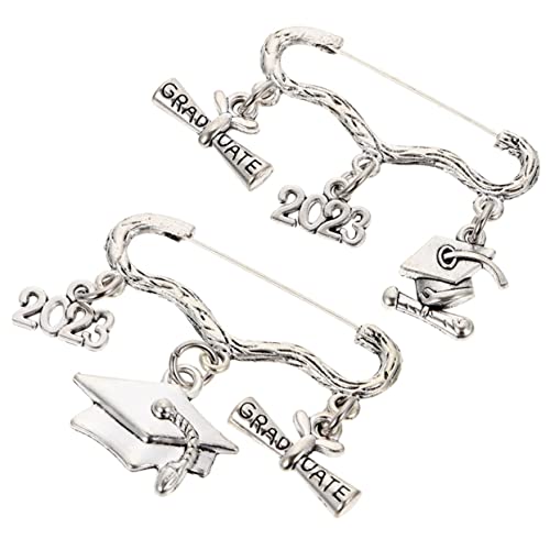 Homoyoyo 1 Satz Bachelor-cap-brosche Graduierung Anstecknadel Kreative Geschenkbrosche Dekorationen Stifte Absolvent Abschluss Hoch Pin Legierung Silver 2 Stück von Homoyoyo
