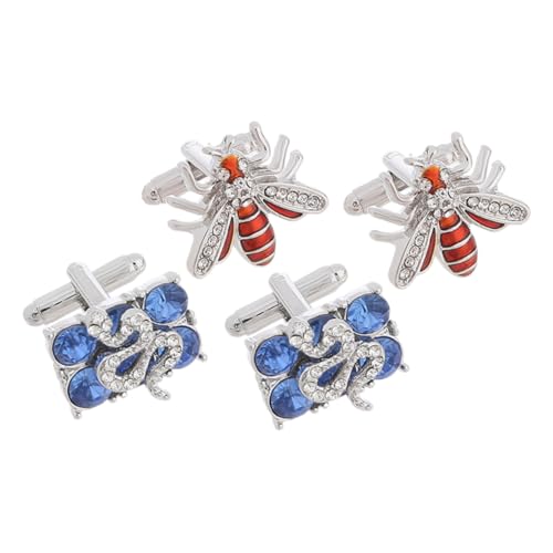 Homoyoyo 1 Satz Bienen-manschettenknöpfe Biene Manschettenknöpfe Kleidung Schmuck Anzug-manschettenknöpfe Für Männer Smokingknöpfe Und Manschettenknöpfe Biene Schmuck Zinklegierung 2 Paare von Homoyoyo