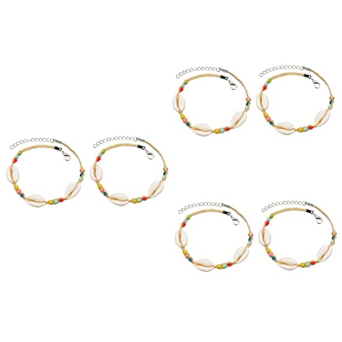 Homoyoyo 2stücke Perlen Fußkette Fußkettchen Shell Knöchel Kette Gestrickte Armband Modeschmuck Für Frauen Und Mädchen von Homoyoyo