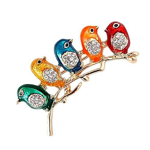 Homoyoyo 1 Satz Brosche Mit Bunten Vögeln Ästen Dekoration Für Kleider Taschen Hüte Hochzeiten Vielseitiger Haarschmuck Accessoire Für Damen 2 Stück von Homoyoyo