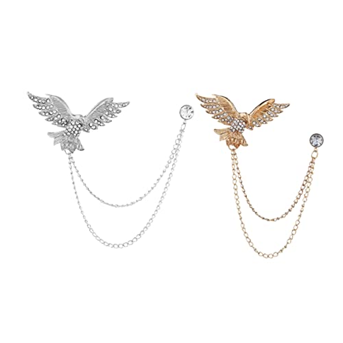 Homoyoyo 1 Satz Brosche Mit Kettenquaste Für Hemdkragen Anstecknadel Für Anzug Vintage Schmuck Accessoire Für Männer Frauen Für Formelle Anlässe Besondere Anlässe 2 Stück von Homoyoyo