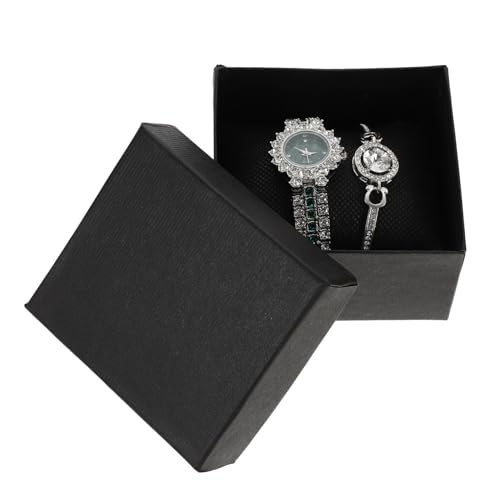 Homoyoyo 1 Satz Damen Armbanduhr mit Strasssteinen Elegantes Design Quarz Verstellbar Vielseitig Kombinierbar für Casual Abendmode Schmuckbox von Homoyoyo