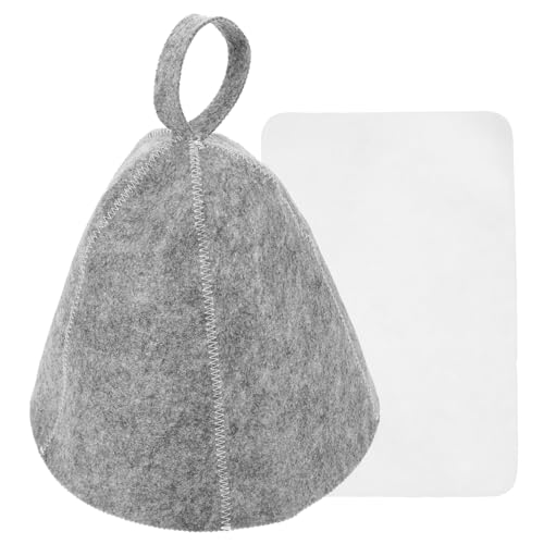 Homoyoyo 1 Satz Filz Saunahut Set für Damen und Herren Wasserabsorbierender Hut Badekappe Bequemes und Sauna Zubehör für Längeren Saunagenuss Weiß von Homoyoyo