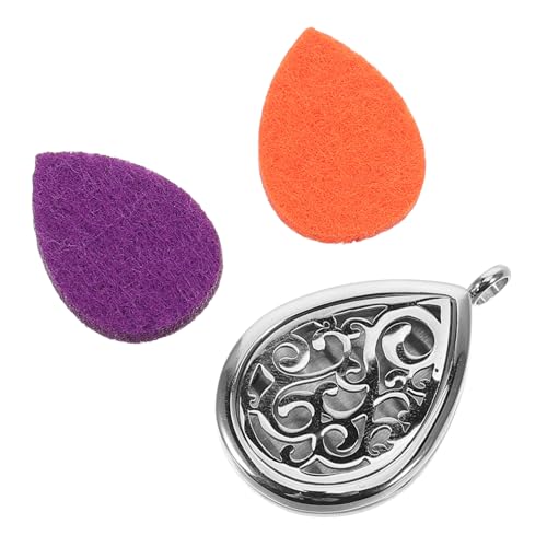 Homoyoyo 1 Satz Halskette mit ätherischen Ölen Tropfenkette Aromazerstäuber Schmuck aus ätherischen Ölen für Frauen ätherischer Ölschmuck Schmuck aushöhlen Rostfreier Stahl Silber von Homoyoyo