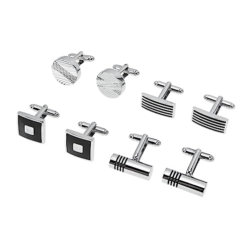 Homoyoyo 1 Satz Herren Manschettenknöpfe Set Streifen Blumendekor Accessoires Für Anzüge Hochzeiten Business Outfits 4 Paare von Homoyoyo