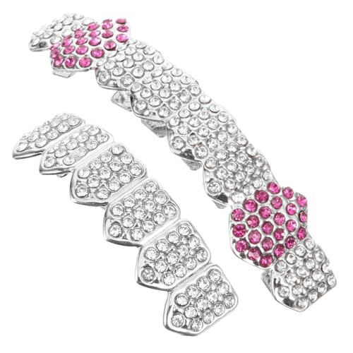Homoyoyo 1 Satz Hip-Hop-Hosenträger Zähneschmuck Zahnspange Cosplay-Grillzähne Cosplay Zähne Schmuck Cosplay -Requisiten gefälschte Zähne Zahn Steckdose Kupfer Silver von Homoyoyo