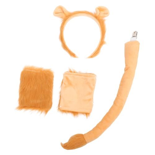 Homoyoyo 1 Satz Löwenkostüm Mädchen Stirnband Klein Behaart Party Thematisiert Dschungel Löwenmähne Tierhandschuhe Löwen Stirnband Löwenhandschuhe Brown Plüsch von Homoyoyo