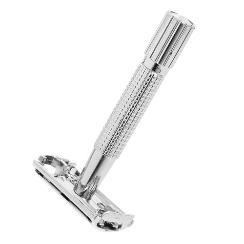 Homoyoyo 1 Satz Manueller Rasierer Ersatzklingen für Herren Doppelseitiger Sicherheitsrasierer mit Schwerem Messinggriff für Bart Kurze Haare und Haare Sorgt für Sanfte Hautschäden von Homoyoyo