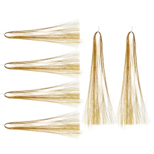 Homoyoyo 1 Satz Metallic Tinsel Extensions mit Bunten Strähnen Diy Haarstyling Tool Kit für Clips Ringen und Häkelnadel für Kreative Looks von Homoyoyo
