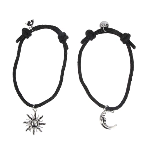Homoyoyo 1 Satz Pärchen Magnetarmband Verstellbares Geflochtenes Handgelenk Armband für Frauen Männer Symbol der Gegenseitigen Anziehung Besondere Anlässe Stilvolles von Homoyoyo