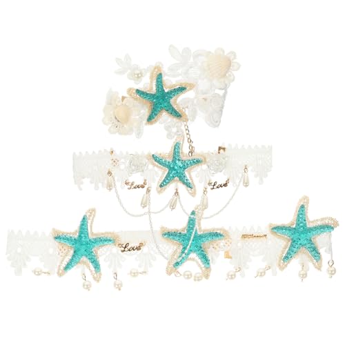 Homoyoyo 1 Satz Perlen Seestern Haaraccessoires Set Teiliges Haarschmuck Set für Damen Haarband Halskette und Handgelenkschmuck für Hochzeiten und Festliche Anlässe Homoyoyo 1 Satz Perlen Seestern Haaraccessoires Set Teiliges Haarschmuck Set für Damen Haarband Halskette und Handgelenkschmuck für Hochzeiten und Festliche Anlässe von Homoyoyo