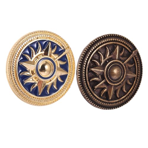 Homoyoyo 2stücke Vintage-broschen Antikem Finish Runder Kreis-abzeichen Als Persönlichkeitsbroschen Und Kleidungsdekorationen Für Pullover Schals Und Mäntel Retro-abzeichen Für Mottopartys von Homoyoyo