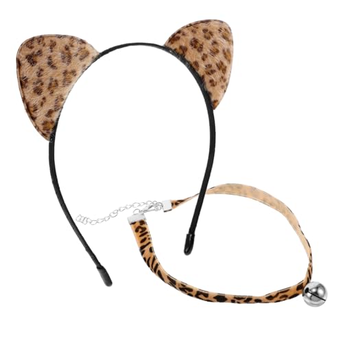 Homoyoyo 1 Satz Stirnband mit Katzenohren Cosplay-Haarspange Haarband mit Tierohren Katzenohren Frauen Party-Stirnbänder Cartoon-Katzenohren-Haarband Stoff Leopard von Homoyoyo