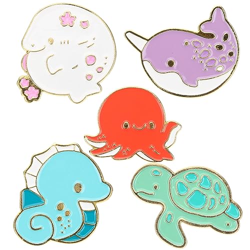 Homoyoyo 1 Satz Teiliges Cartoon Tier Anstecker Tierbroschen Vielseitige Emaille Pins Für Kleidung Taschen Hüte Accessoires Lustige Abzeichen Im Tierdesign 5 Stück von Homoyoyo