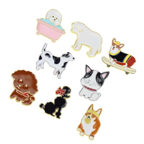Homoyoyo 1 Satz Teiliges Hundebroschen Niedlicher Cartoon Anstecker Für Kleidung Kreative Stilvolle Brosche Für Taschen Kleider Schals Hüte Hochwertigem Material Gefertigt 8 Stück von Homoyoyo