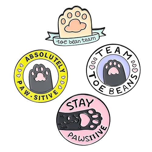 Homoyoyo 1 Satz Teiliges Katzenpfote Broschen Cartoon Anstecker Für Frauen Vielseitig Einsetzbar Kleidung Schals Oder Taschen Dekoration 4 Stück von Homoyoyo