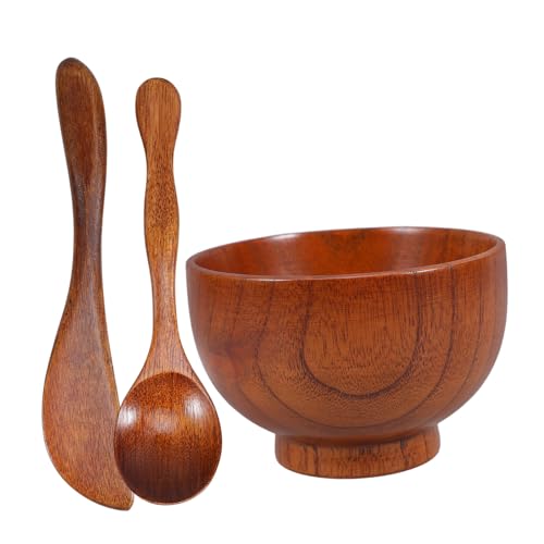 Homoyoyo Holzschüssel Mit Löffel Für Mischwerkzeug Für Gesichtsbehandlungen Diy Hautpflege Spatel Tragbar Für Heimgebrauch Und Reisen Umweltbewusstes Mischgeschirr von Homoyoyo
