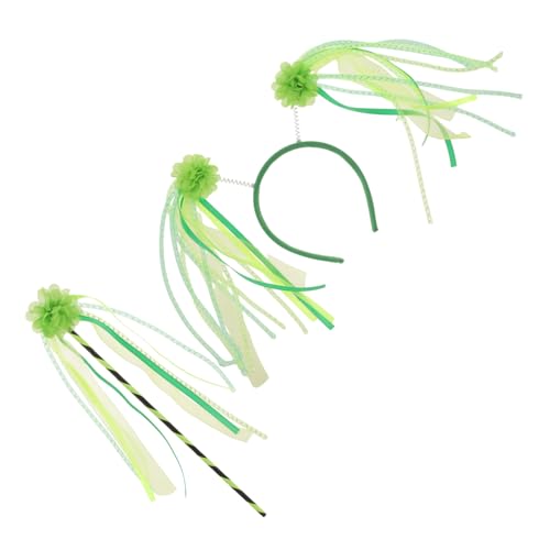Homoyoyo 1 Satz irisches Stirnband St. Patricks Day Kostüm St. Patricks Day Brille st patricks day haarschmuck haarreif grün Haarschmuck für Frauen Partystirnband Gittergewebe Green von Homoyoyo