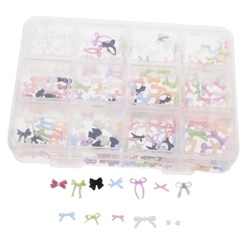 Homoyoyo 1 Schachtel Resin Nail Charms Bowknoten mit Fächern Langlebige Weiche Skulptur Nagelkunst Zubehör Dekorative Süße DIY Fingernagel Verzierungen für Alltag Party und Reisen von Homoyoyo